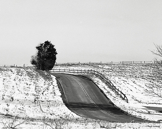 Cornfield Road in Orleans, MA, Winter