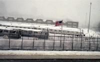 Flag Over the Train Yard